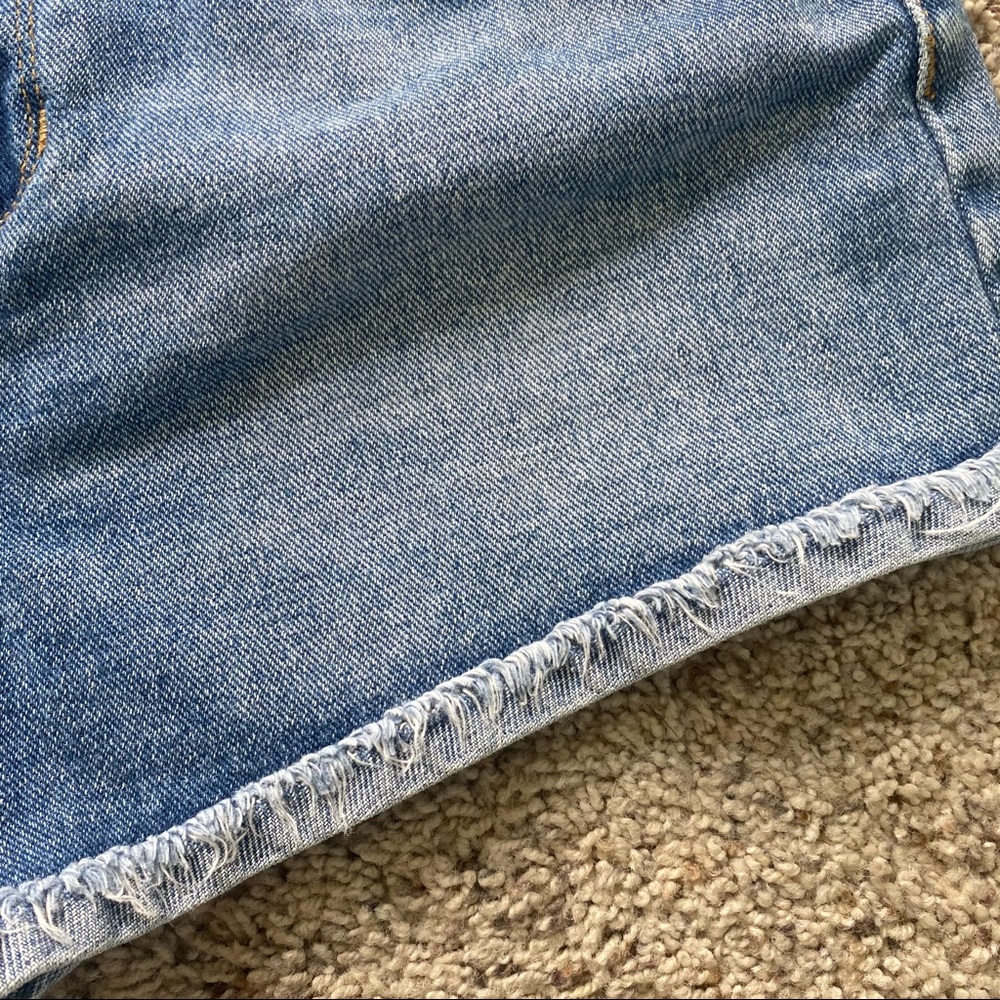 PacSun High Rise Rough Hem Jean Shorts - Picture 3 of 4